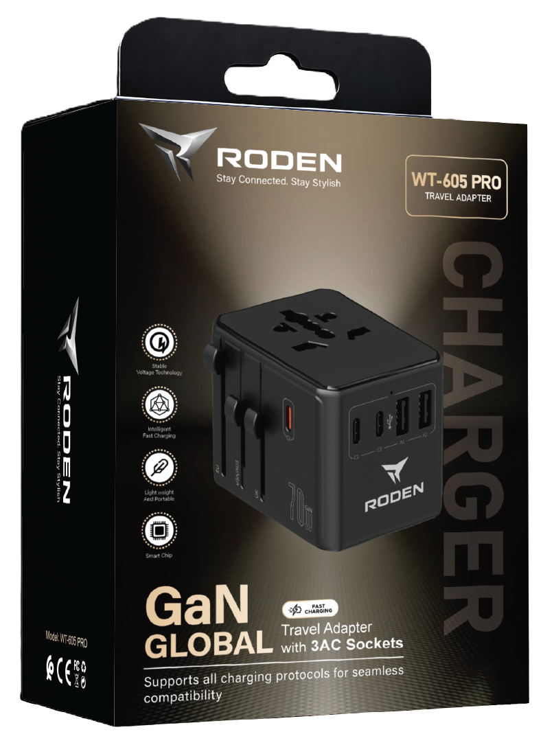 Roden Glode 70W Gan Universal Travel Adapter